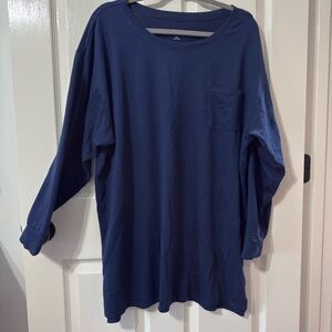 Jenni Women's Long Sleeve Pocket Pajama Top - Navy Blue